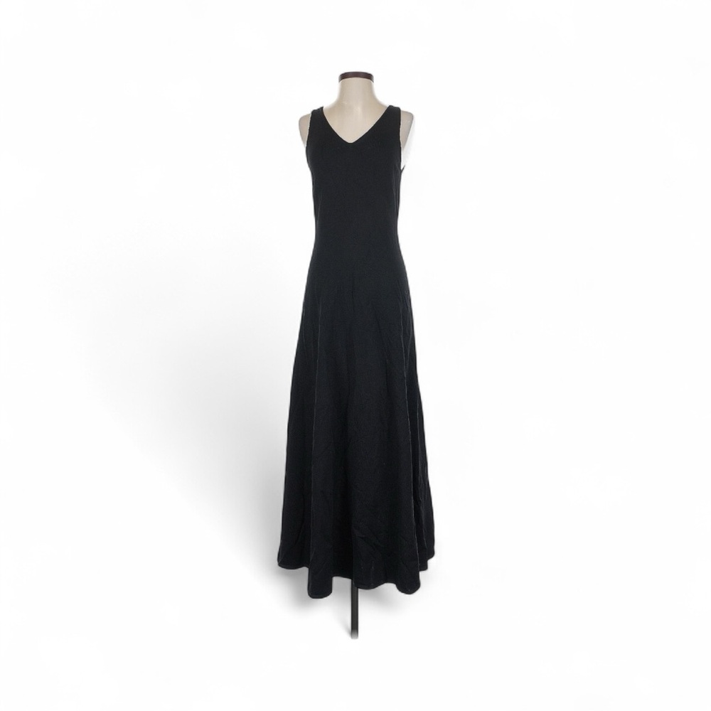 COS Black Sleeveless V-Neck Thick Maxi Dress Gown Small Classic Capsule Luxury
